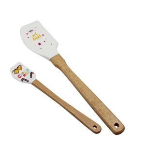 Best Selling Heat Resistant Mini Silicone Christmas Spatula Set With Wooden Handle - Product Image 1