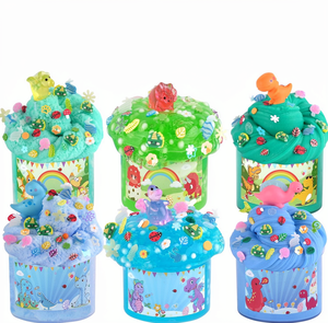 Kit de Slime de Dinosaurios (Paquete de 6) con Texturas de Nube de Mantequilla y Cristal, Colores Personalizados, Etiquetas y Accesorios para Pedidos al por Mayor B2B OEM - Product Image 1