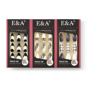 Unghie Finte Glamour Glitter in ABS, Design a Copertura Totale Senza Colla, Punte per Unghie - Product Image 1