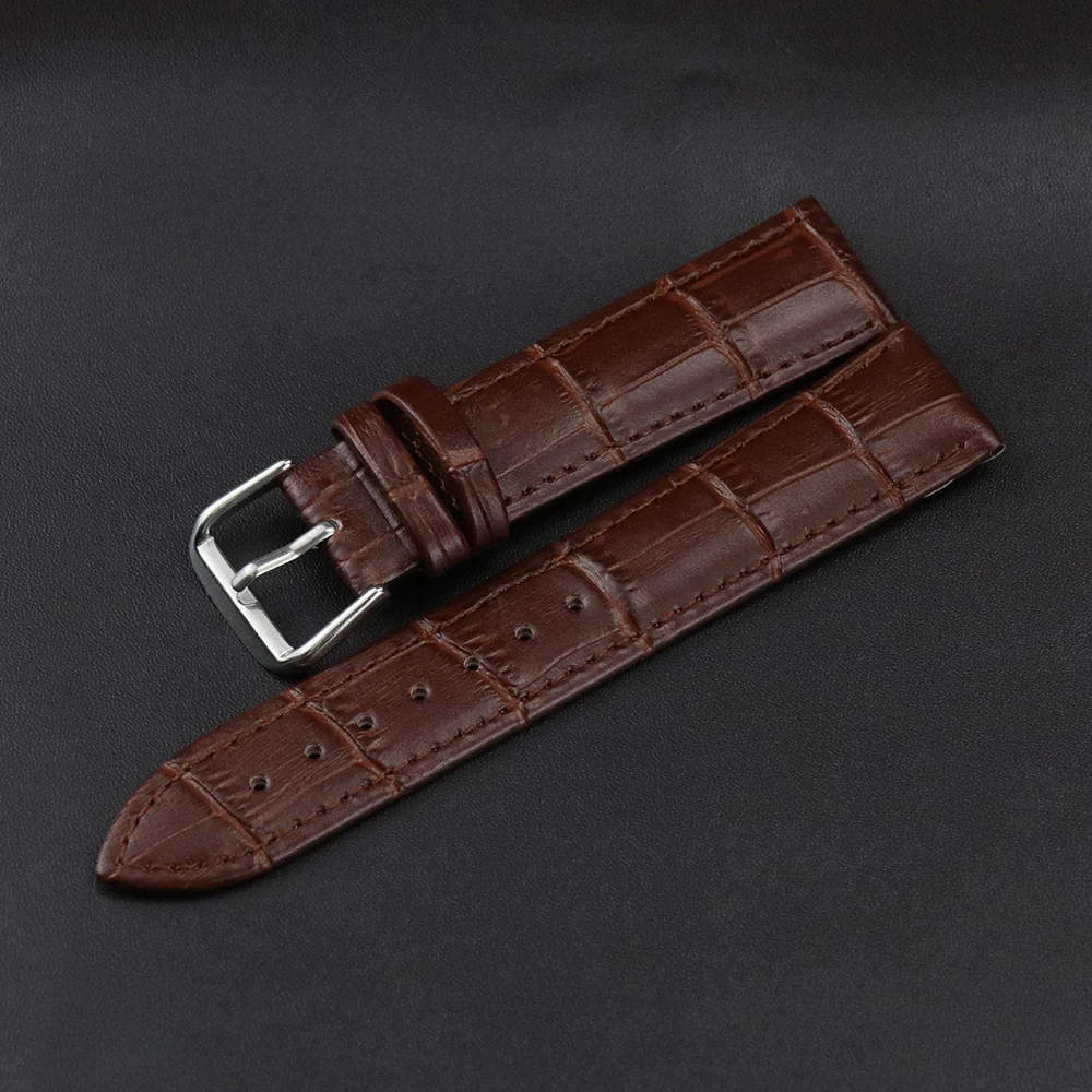 Genuine Leather Strap Watch Band High Quality Accessories Brown Black Belt 10 12 14 16 18 20 22 24mm Purple Green Leather Bands
