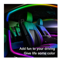 Cadre de porte de voiture RVB Lumière ambiante Fenêtre LED Lumière d'ambiance Modifié Streamer Fantasy Color Wireless Invisible Wiring Free Car