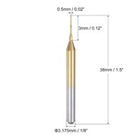 Fraise à gravure en carbure de titane RUIMENG 0,5 mm, fraise à queue en titane pour routeur CNC, machine PCB, queue de 1/8 po, longueur de 3 mm, HRC Non