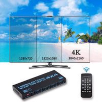 Répartiteur de signal HDMI 4 entrées 4 sorties, boîte de sortie, avec extracteur EDID, télécommande IR, prise en charge de convertisseur de matrice 4K HDCP 2.2 HDR, V2.0