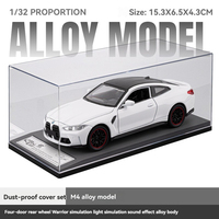 Nouvelle voiture miniature BMW M4 à l'échelle 1:32 en alliage avec son et lumière, fonction de recul avec son et lumière, modèle de voiture en métal