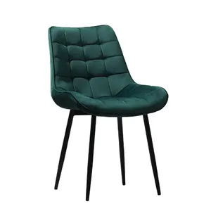 Çağdaş toptan lüks İskandinav OEM renkler döşemeli restoran sandalyeler Metal çerçeve kadife kumaş yemek odası sandalyeleri satış