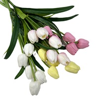 Tiges de fleurs de tulipes artificielles en PU, faites à la main, légères, bouquet de fleurs artificielles pour mariage, décoration de la maison, événements, présentation