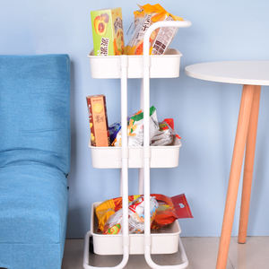 थोक नए डिजाइन 3-परत स्थायी प्रकार भंडारण रैक कार्ट बहु-उद्देश्यीय रसोई बाथरूम भंडारण ट्रॉली बहु-कार्यात्मक - Product Image 3