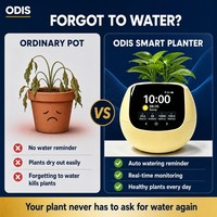 Moniteur de plantes WiFi ODIS 4 en 1, capteur intelligent pour plantes, mesureur de lumière, thermomètre, hygromètre, alarme de niveau d'eau, jardin d'intérieur