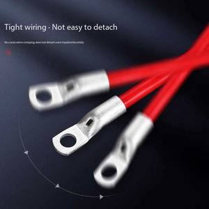 Медные клеммы-кольца с оловянным покрытием для тяжелых условий эксплуатации, номинальное напряжение 150В, кабельные наконечники для аккумуляторных кабелей, трубчатые соединители, неизолированные медные - Product Image 4