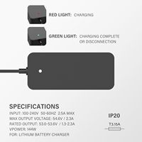 Chargeur rapide certifié UL pour trottinettes électriques 54,6V 2A 53V 2,3A, câble de charge pour Xiaomi Ultra 4 Pro 2ème génération, Mi 4, Mi 5, Mi 5 Pro