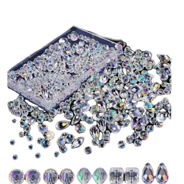 600 Stuks Glazen Kralen Voor Sieraden Maken, Diverse Kristallen Rondelle Kralen Met Doos-4/6/8Mm, Ab Kleur