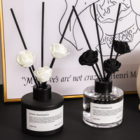 Diffuseur de parfum en rotin avec fleurs en verre, huile parfumée d'aromathérapie pour la maison, l'hôtel, le bureau, longue durée