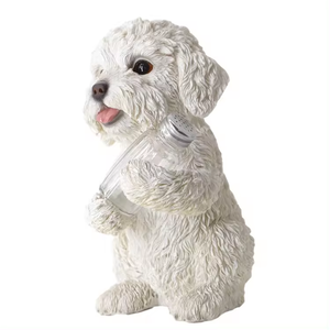 2024 Creatieve Hars Ambachten Dier Teddy Hond Beeldje Staande Poedel Hond Standbeeld Zoutpeper Shaker Houder Voor Interieur - Product Image 2