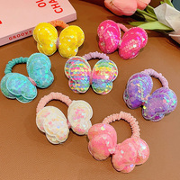 Élastiques à Cheveux Nœud Papillon Mignon Pailletés pour Filles, Accessoires de Cheveux Élastiques pour Enfants