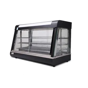 Glass 2-Door Warmer Keep Hot Steam Buns Warmer, Rice Flour Steamed Buns Table Commercial Food Warmer Food Warm Keeper