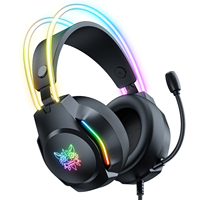 Casque de jeu USB ONIKUMA X26 avec haut-parleurs de 50 mm, écouteurs de jeu filaires, oreillettes souples, casque de jeu filaire avec micro
