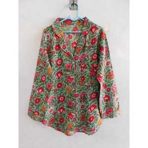 Floral Pajama Set 100% Cotton Long Sleeve Shirt and <b>Pants</b> Lightweight Breathable Summer Sleepwear Nightwear Loungewear - Product Image 6