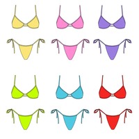 Ensemble de bikini pour femmes, couleur unie, bretelles spaghetti, extensible, séchage rapide, nylon, élasthanne, maillot de bain triangle à nouer sur les côtés, pour la plage
