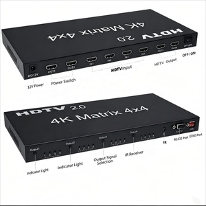 ตัวแยกสัญญาณ <span class=keywords><strong>HDMI</strong></span> แบบเมทริกซ์ <span class=keywords><strong>4x4</strong></span> รองรับ 18Gbps 4K 2.0 3D 1080P  4 ต่อ 4  รองรับ HDCP2.2 HDR 4K 60Hz - Product Image 2