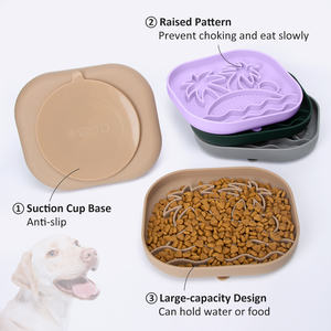 Design personalizado Silicone Alimentador Lento Dog <span class=keywords><strong>Bowl</strong></span> Eco Seguro Não Tóxico <span class=keywords><strong>Pet</strong></span> Food Dish Coração Forma Chew Resistant <span class=keywords><strong>Bowl</strong></span> para Puppy Dogs - Product Image 4