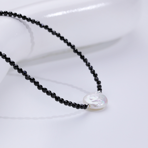 Collar de Perlas Facetadas de 2 mm, Collar de Piedras Naturales Ajustable, Collar de Perlas de Agua Dulce Ideal para Regalos - Product Image 2