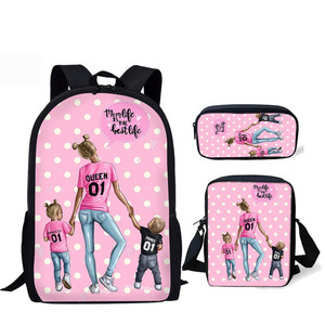 Torna a Scuola Super-Mamma Sacchetti di Scuola per le Ragazze Dei Bambini 3 pz/set Harajuku Studenti Kawaii Borse Libro Mochila Escolar - Product Image 3