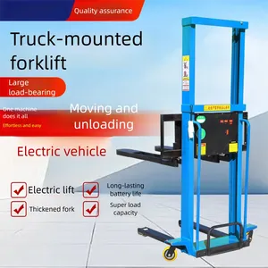Chariot élévateur hydraulique monté sur camion de 1 tonne, hauteur de levage de 1,3 m/1,6 m avec fourche de 1150 mm pour le travail de stockage de marchandises en entrepôt - Product Image 2