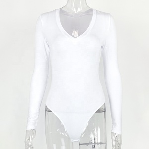 Ladies Rompers Custom Logo Inner Bottoming Shirt Sexy Women's Top Long-Sleeved V-Neck Jumpsuit 3 in 1 Bodysuit Women - Product Image 6