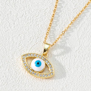 Delicado Latón chapado en oro CADENA <span class=keywords><strong>DE</strong></span> ACERO INOXIDABLE <span class=keywords><strong>Ojo</strong></span> <span class=keywords><strong>de</strong></span> <span class=keywords><strong>Horus</strong></span> collar circón encanto joyería <span class=keywords><strong>turco</strong></span> mal <span class=keywords><strong>de</strong></span> ojos colgante collar - Product Image 5