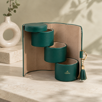Échantillon Gratuit - Étui de Voyage Multicouche en Cuir PU avec Logo Personnalisé et Bouton Pression pour Bijoux, Idéal pour Marques de Bijoux et Rangement de Cadeaux