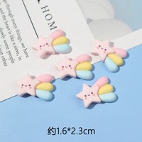 CHENXI Charme en résine multi-formes (soleil, étoile, nuage) motif dessin animé, accessoire pour slime, cabochon 3D, modèle pour décoration intérieure et tasses de fêtes