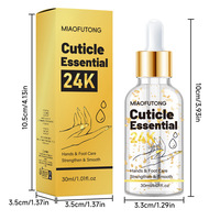 Sérum Essentiel pour Cuticules à l'Or 24K, Vitamine E, Huile de Jojoba, Adoucissant, Éclaircissant, Soin des Mains, des Pieds et des Ongles, 30ml, OEM ODM
