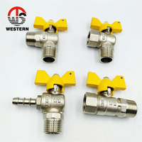 Vanne à boisseau sphérique d'arrêt de gaz à angle de 90 degrés mâle/femelle en laiton ou en alliage de zinc 1/2 BSP NPT