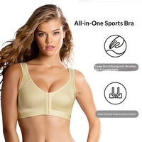 Soutien-gorge de sport respirant à maintien élevé pour femme, avec bonnets fixes et bretelles non réglables, en Spandex/Nylon, couleur unie