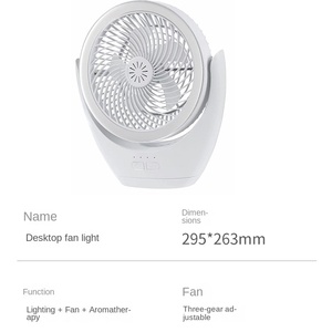 Lámpara de ventilador LED Camping recargable escritorio portátil viento ajustable ventilador de techo inalámbrico luz con ganchos - Product Image 6
