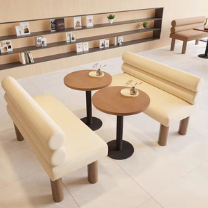Ensembles <span class=keywords><strong>de</strong></span> cabines <span class=keywords><strong>de</strong></span> style crème <span class=keywords><strong>de</strong></span> luxe pour meubles <span class=keywords><strong>de</strong></span> restaurant, chaises et table <span class=keywords><strong>de</strong></span> restauration rapide pour café et restaurant - Product Image 2