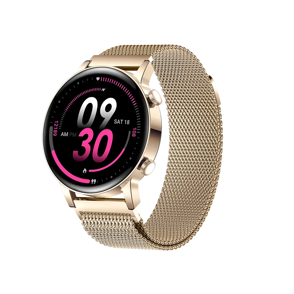 1.3 Inch Amoled NMK30 Bsci Gecertificeerd Rvs Hartslag 24 Uur Bewaking Bloeddruk Multi-Sport Mode Smart horloge