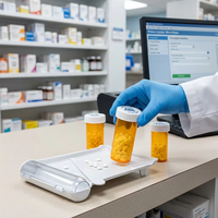 Flacon de pilules pharmaceutique résistant aux enfants 8dr 13dr 16dr 20dr avec bouchons en plastique à pression