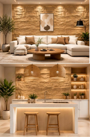Panneau en pierre translucide rétroéclairé en forme de champignon, imitation roche PU, lumière LED 3D transmissible pour comptoir de bar, mur d'accentuation