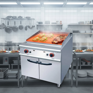 Fourneau à gaz commercial 1/3 avec casier, grand fourneau vertical pour hôtel et restaurant, fourneau à steak avec plaque en fer épaissie - Product Image 1