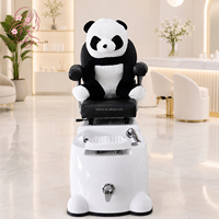 Fauteuil de pédicure spa pour enfants motif panda mignon, sans plomberie, avec fonction de massage des pieds, siège de manucure pour salon de beauté