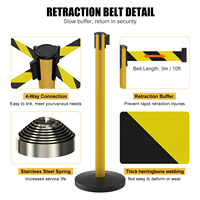 Barrières de sécurité rétractables en acier inoxydable robuste pour la gestion des files d'attente, poteaux de sécurité, barrières de circulation