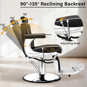 Nouveau Fauteuil de Barbier Robuste pour Salon de Coiffure avec Grande Pompe Hydraulique - Product Image 5