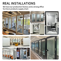 Cabine de bureau insonorisée portable, cabine téléphonique individuelle, 35 dB, montage rapide, ventilation, bureau LED, maison