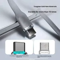 Câble de charge super rapide 100W pour téléphones mobiles iPhone et OPPO, Type-C, avec conducteur en cuivre pur et gaine tressée en nylon