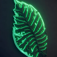 Dropshipping No quantité minimale de commande Green Monstera Leaf Neon Sign Custom Acrylic Led Light Flower Plants for Shop Home Bedroom Wall Art Decor