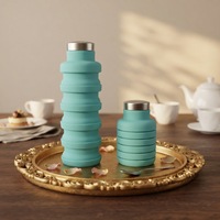 Bouteille d'eau de sport pliable en silicone souple PP sans BPA de 500 ml avec bouchon à boire directement pour adultes