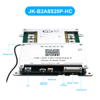 JK BMS BD6A8S10P Smart BMS 4S~8S BT RS485 HEAT CAN 0.6A Corriente 100A Balanceador Activo para Baterías Li-ion LiFePo4 LTO