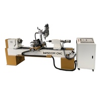 Tour à bois WISDOM CNC avec ensemble d'outils d'artisanat pour la fabrication de pieds de chaise avec composant de moteur central
