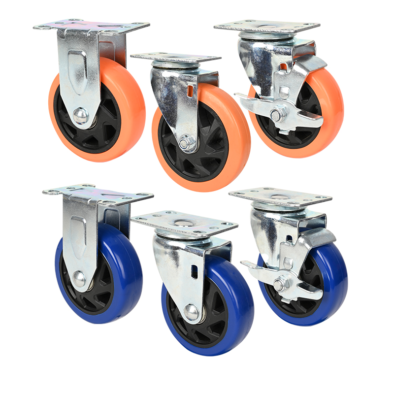 4-Pack Mini Fixed Casters, 1 Inch Low Profile Wheels With TPE Rubber, For Furniture, Carts, Cabinets (Load 105 Lbs)